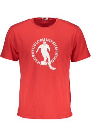 BIKKEMBERGS MEN'S RED SHORT SLEEVE T-SHIRT
