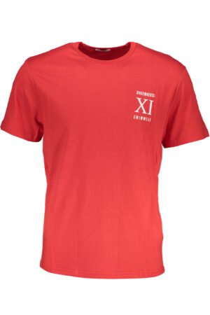 BIKKEMBERGS MEN'S RED SHORT SLEEVE T-SHIRT