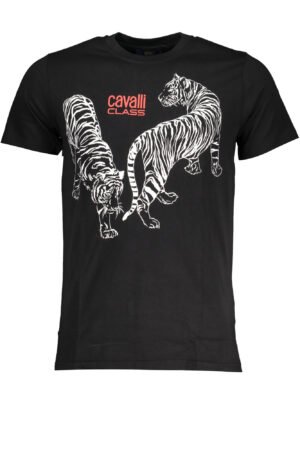 CAVALLI CLASS MEN'S SHORT SLEEVE T-SHIRT BLACK