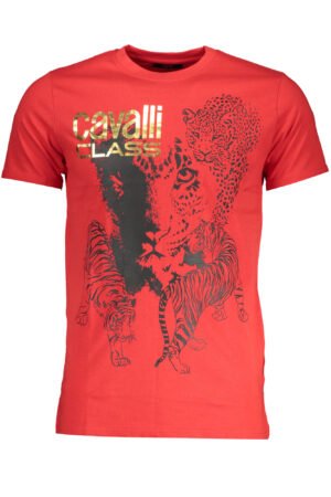 CAVALLI CLASS MEN'S SHORT SLEEVE T-SHIRT RED