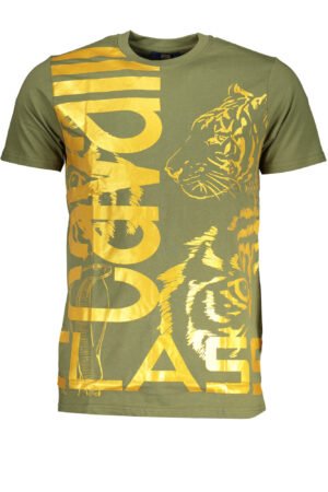 CAVALLI CLASS GREEN MEN'S SHORT SLEEVED T-SHIRT
