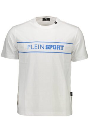 PLEIN SPORT WHITE MEN'S SHORT SLEEVE T-SHIRT