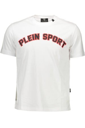 PLEIN SPORT WHITE MEN'S SHORT SLEEVE T-SHIRT