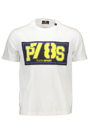 PLEIN SPORT WHITE MEN'S SHORT SLEEVE T-SHIRT