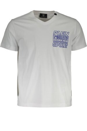 PLEIN SPORT WHITE MEN'S SHORT SLEEVE T-SHIRT